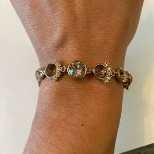 Givenchy Gold and Pink Cluster Bracelet